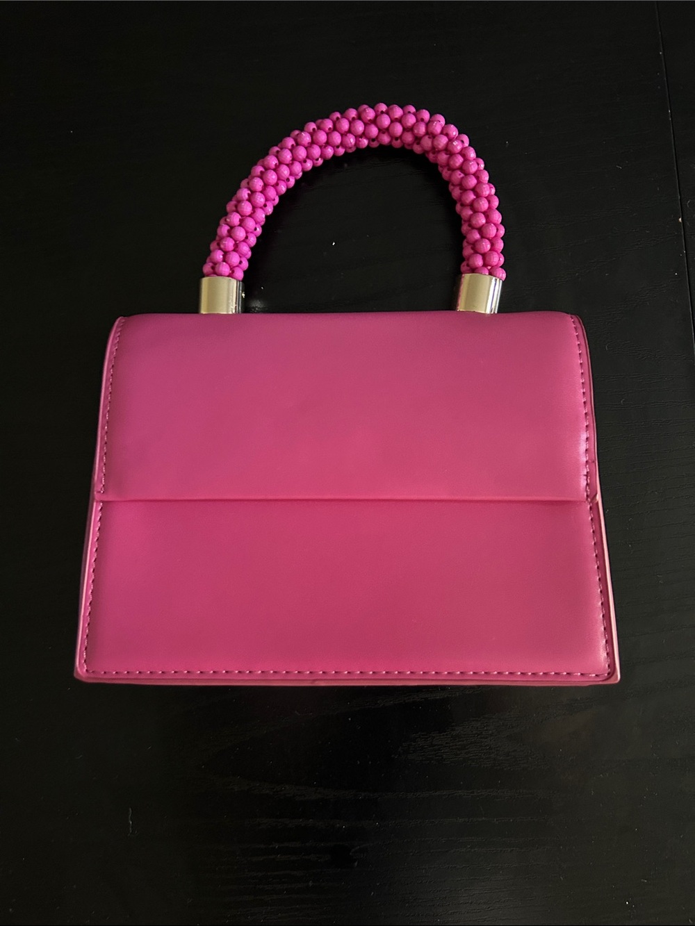 Zara Hot Pink Beaded-Handle Mini Bag